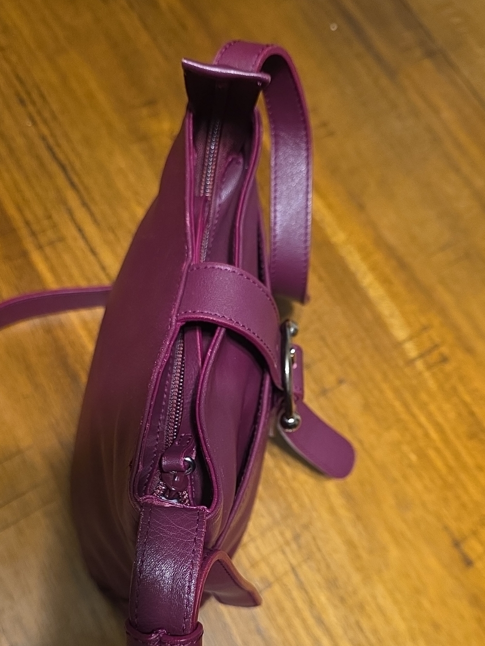 Low start Furla Vintage, Made in Italy, Burgundy Leather, XXth Century. IN EUC - Picture 14 of 15